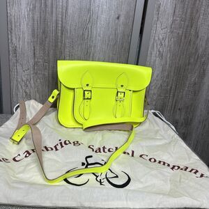The Cambridge Satchel Company Crossbody Shoulder Bag Neon Yellow NEW